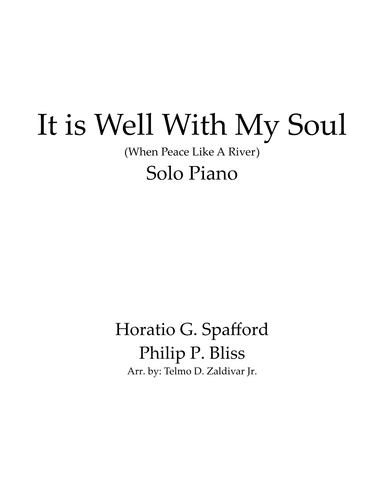 It Is Well With My Soul (arr. Telmo D. Zaldivar Jr.)