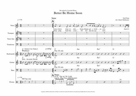 Better Be Home Soon (arr. Daryl McKenzie)