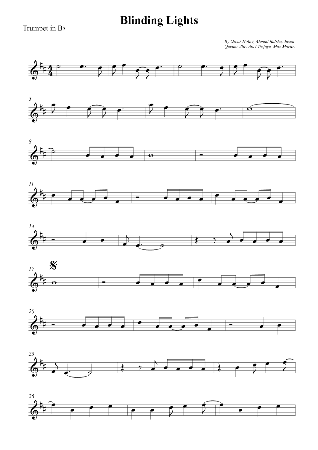 Blinding Lights (arr. Wesley S. SIlva)