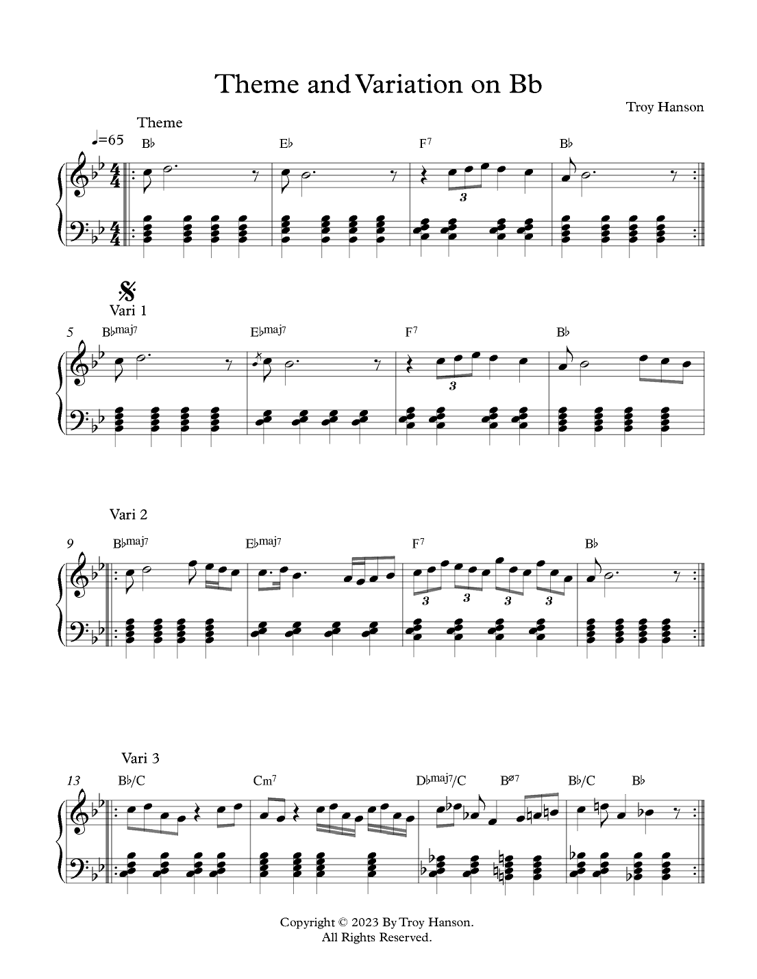 Theme and Variation on Bb