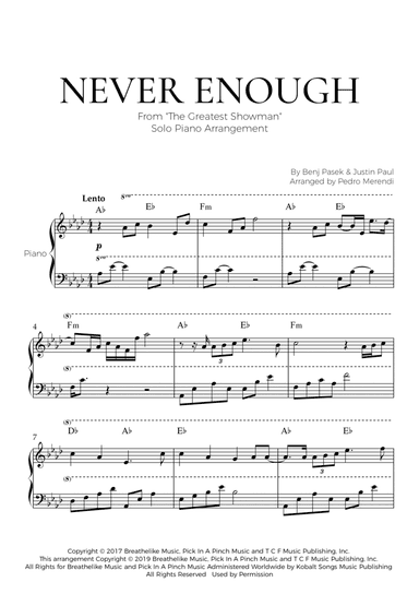 Never Enough (arr. Pedro Merendi)