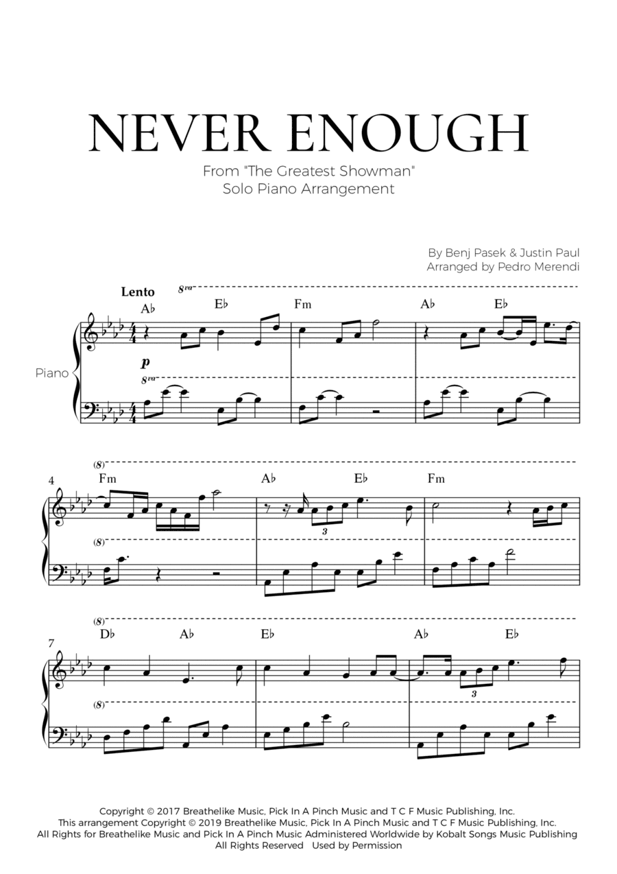Never Enough (arr. Pedro Merendi)