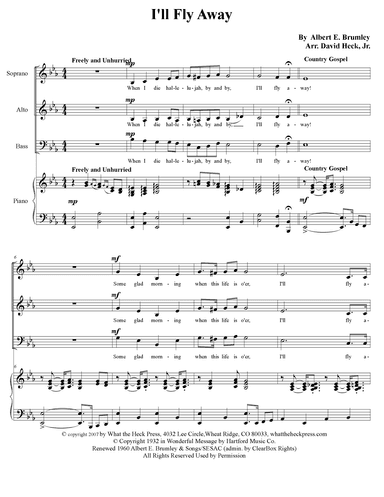 I'll Fly Away (arr. David Heck, Jr.)