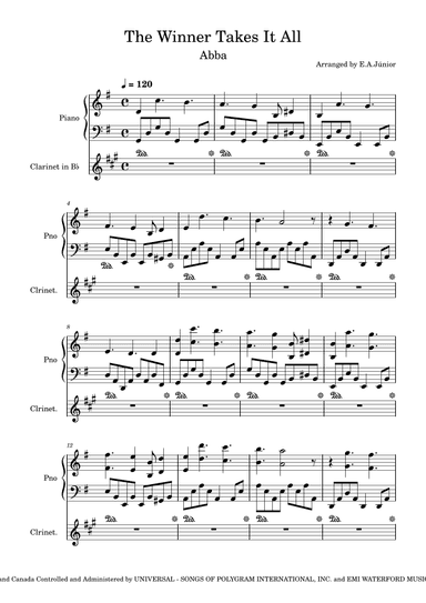 The Winner Takes It All (arr. E.A.Júnior)
