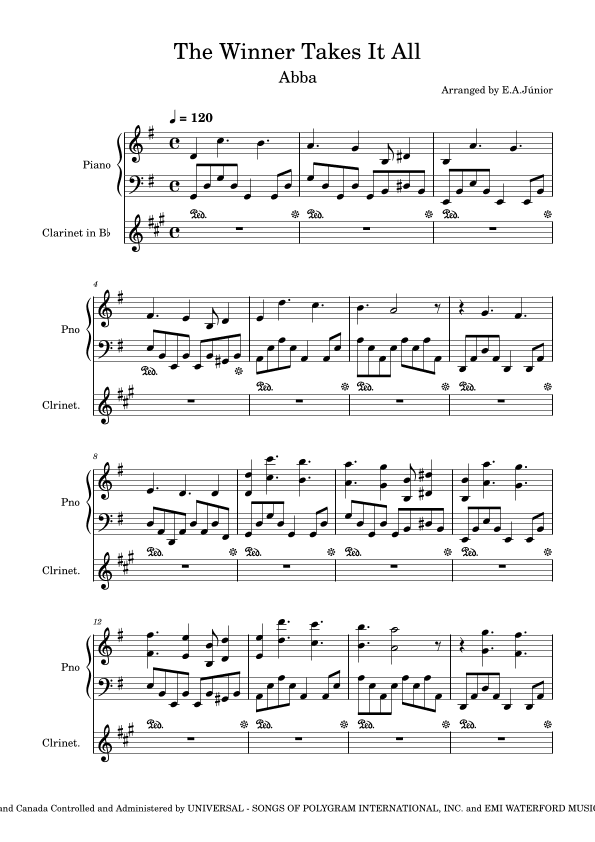 The Winner Takes It All (arr. E.A.Júnior)