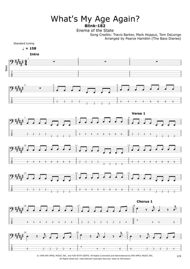 What's My Age Again? (arr. The Bass Diaries)