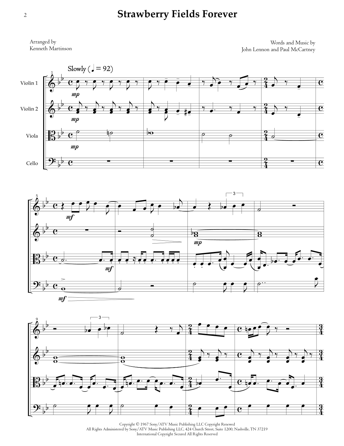 Strawberry Fields Forever (arr. Kenneth Martinson)