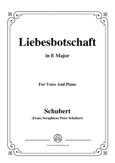 Schubert-Liebesbotschaft,from 'Schwanengesang(Swan Song)',D.957 No.1,in E Major (arr. MSM)
