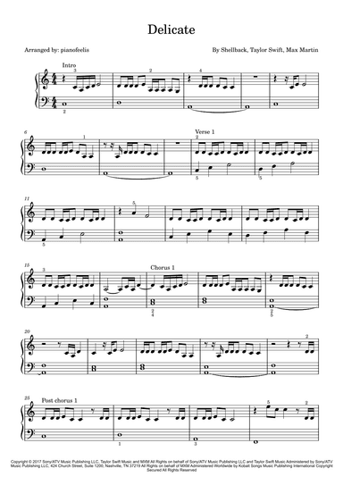 Delicate (arr. pianofeelis)
