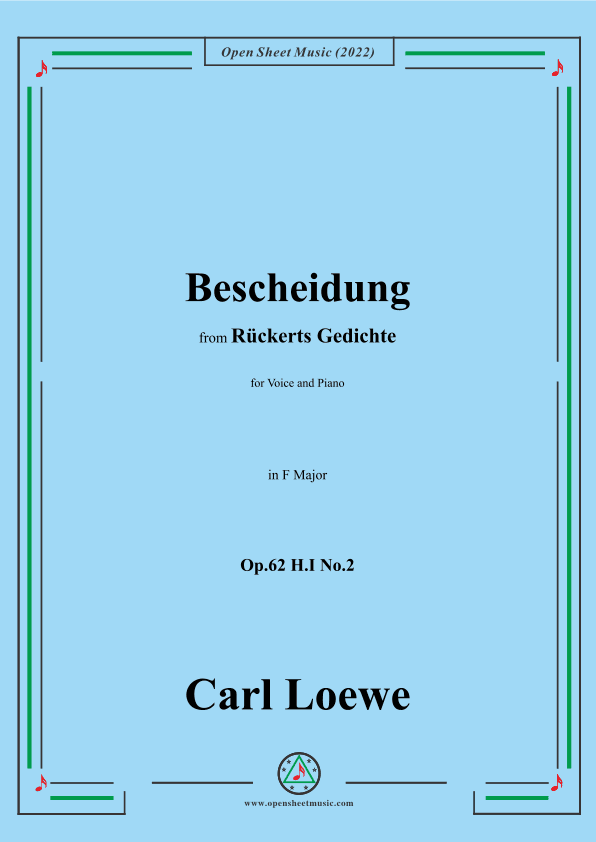 Loewe-Bescheidung,in F Major,Op.62 H.I No.2 (arr. OSM Press)