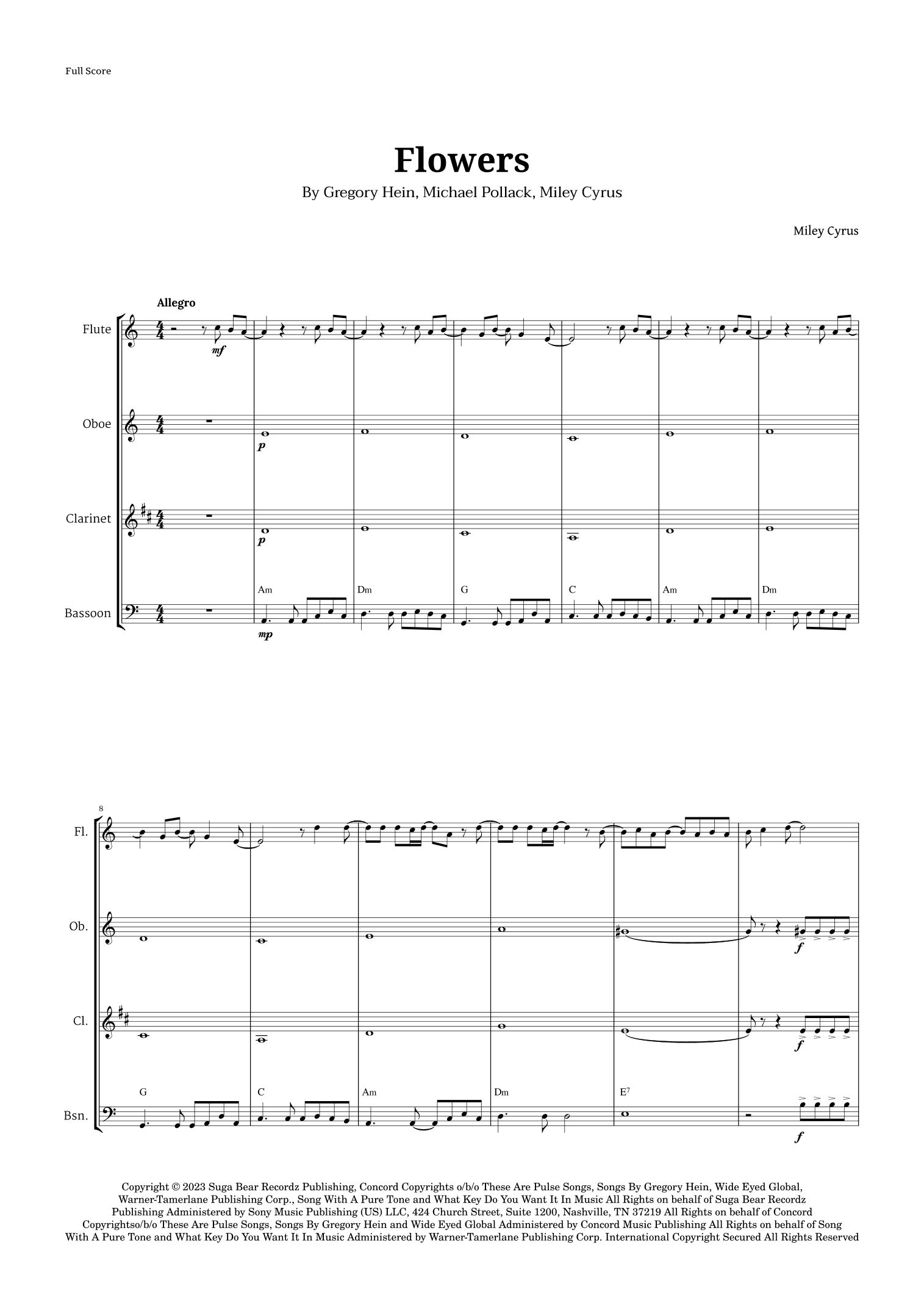 Flowers (arr. Langanho)
