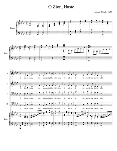 O Zion Haste for SATB Choir (arr. Harmony Corelli)
