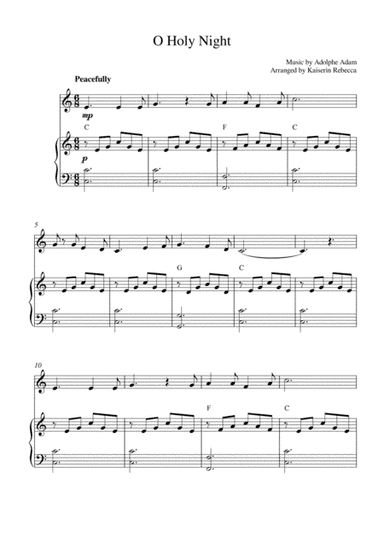 O Holy Night (for harmonica solo and piano accompaniment) (arr. Kaiserin Rebecca)