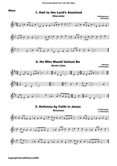 16 Favourite Hymns Vol.2 for solo Oboe (arr. David McKeown)