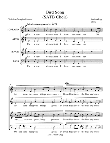 Bird Song (SATB Choir)