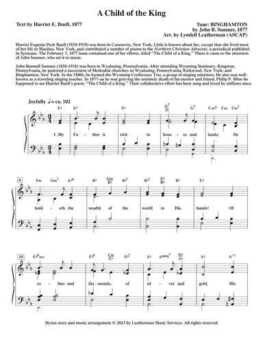 A Child of the King (arr. Lyndell Leatherman)
