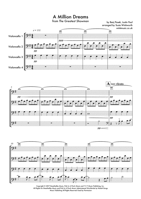 A Million Dreams (arr. Susie Winkworth winkmusic.co.uk)