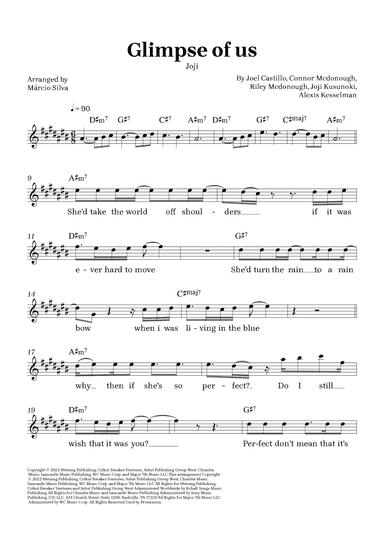 Glimpse Of Us (arr. Márcio Silva)