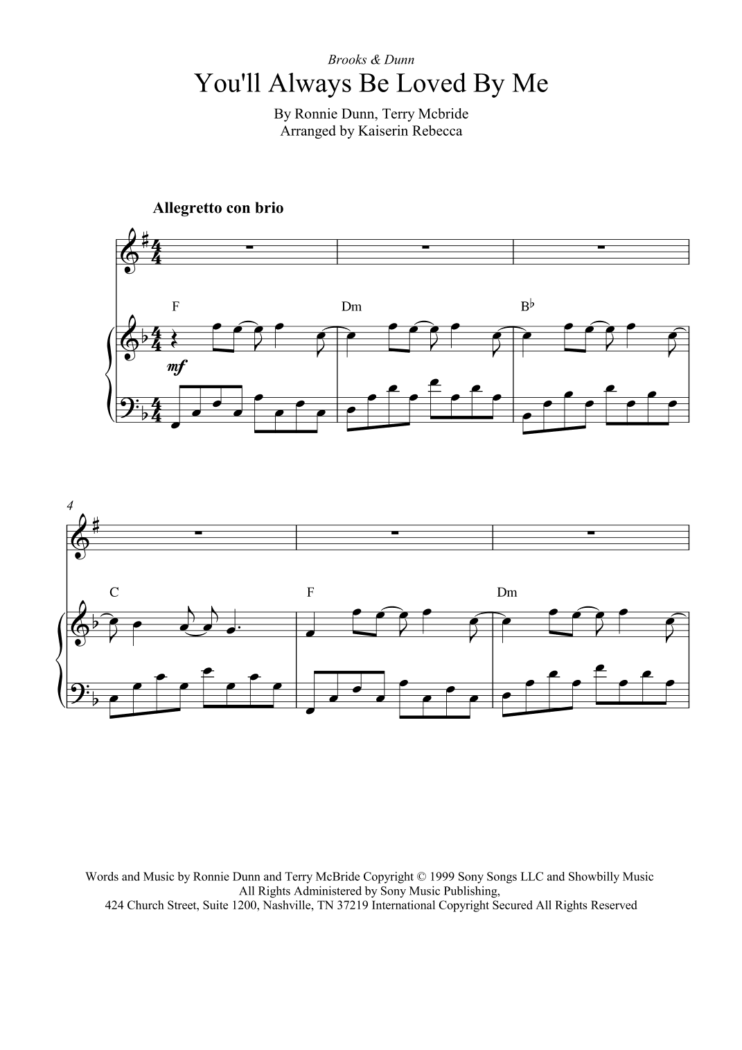 You'll Always Be Loved By Me (arr. Kaiserin Rebecca)