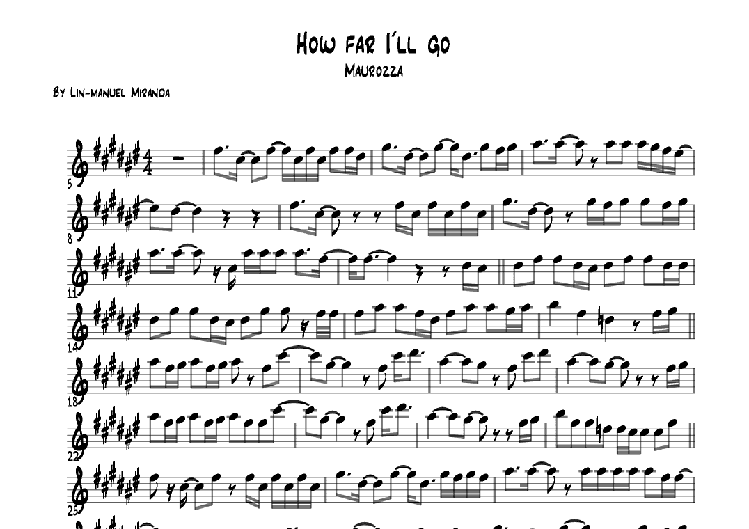 How Far I'll Go (arr. Maurozza)