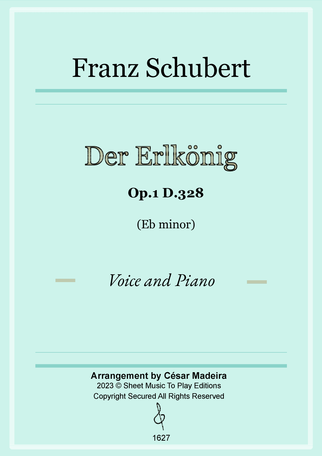 Der Erlkönig by Schubert - Voice and Piano - Eb minor (Full Score and Parts) (arr. César Madeira)