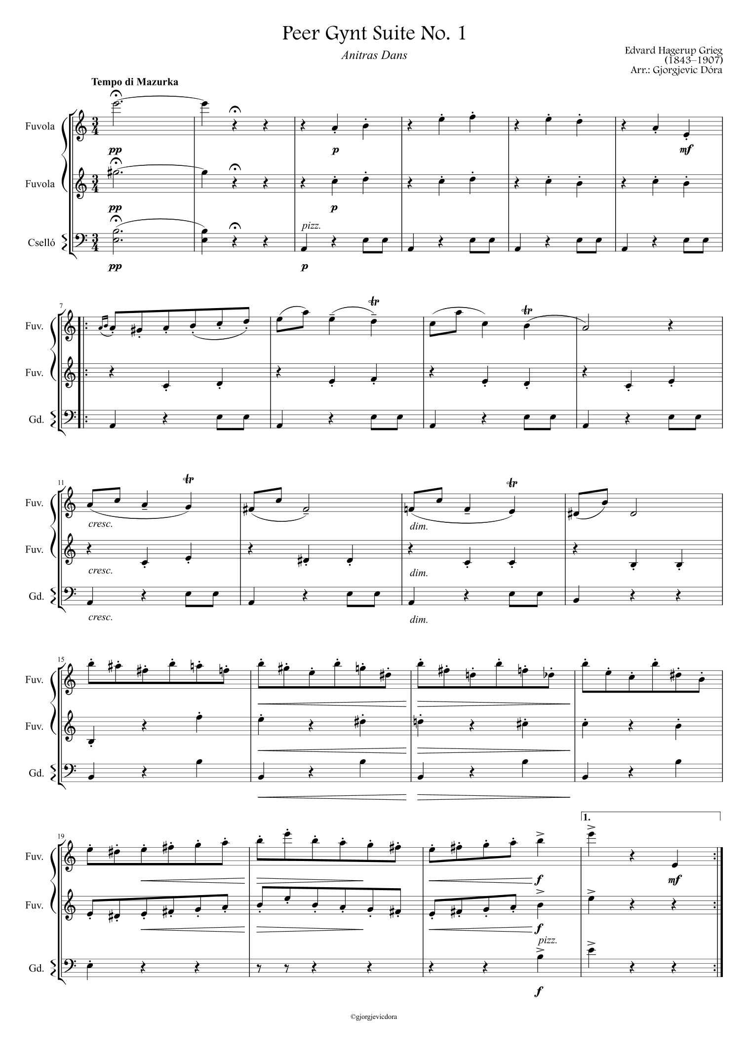 Peer Gynt, Anitra's Dance (arr. Gjorgjevic Dóra)