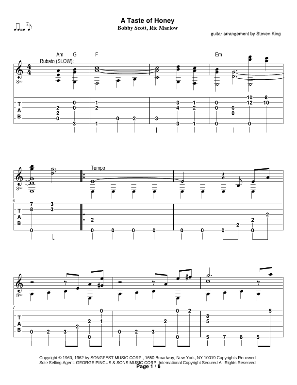 A Taste Of Honey (arr. Steven Michael King)