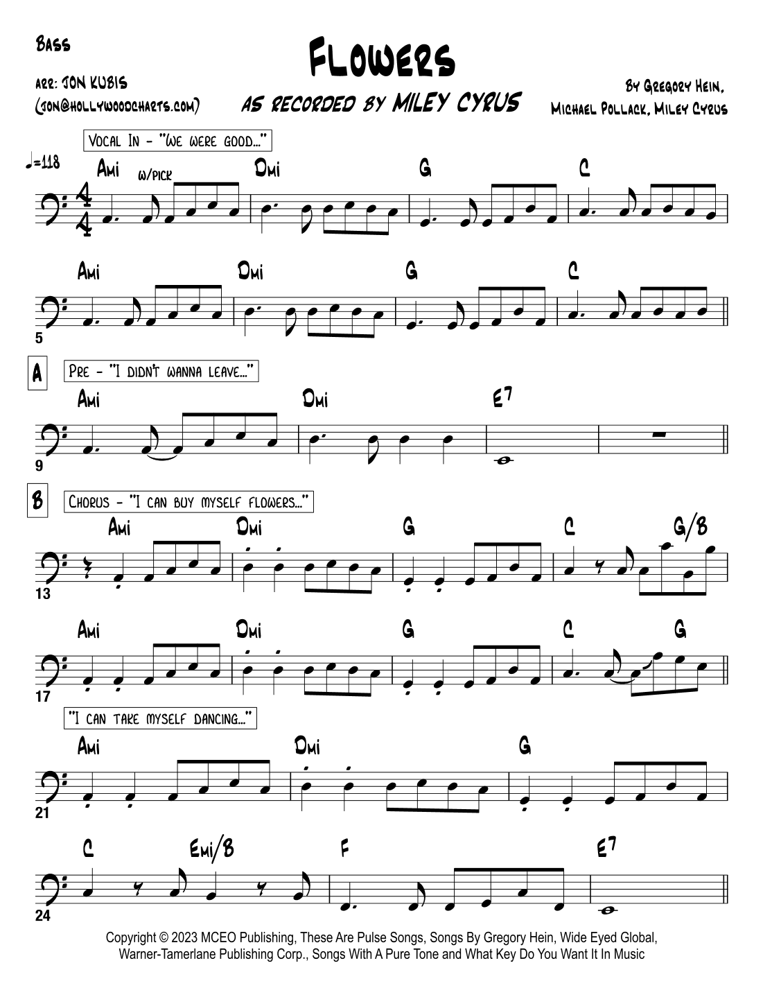 Flowers (arr. Jon Kubis)