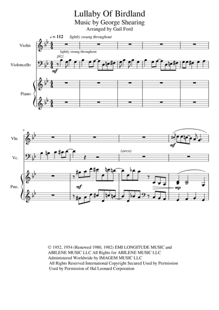 Lullaby Of Birdland (arr. Gail Ford)