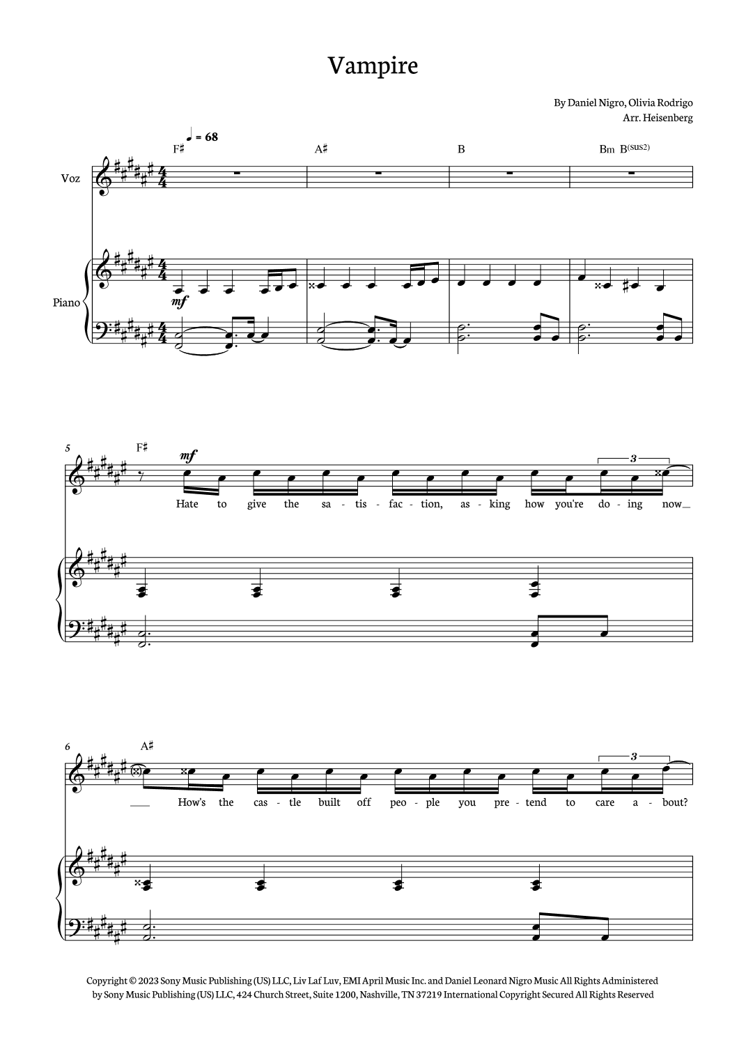 Vampire (arr. Heisenberg)