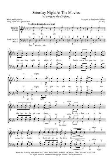 Saturday Night At The Movies (arr. Benjamin Neldner)