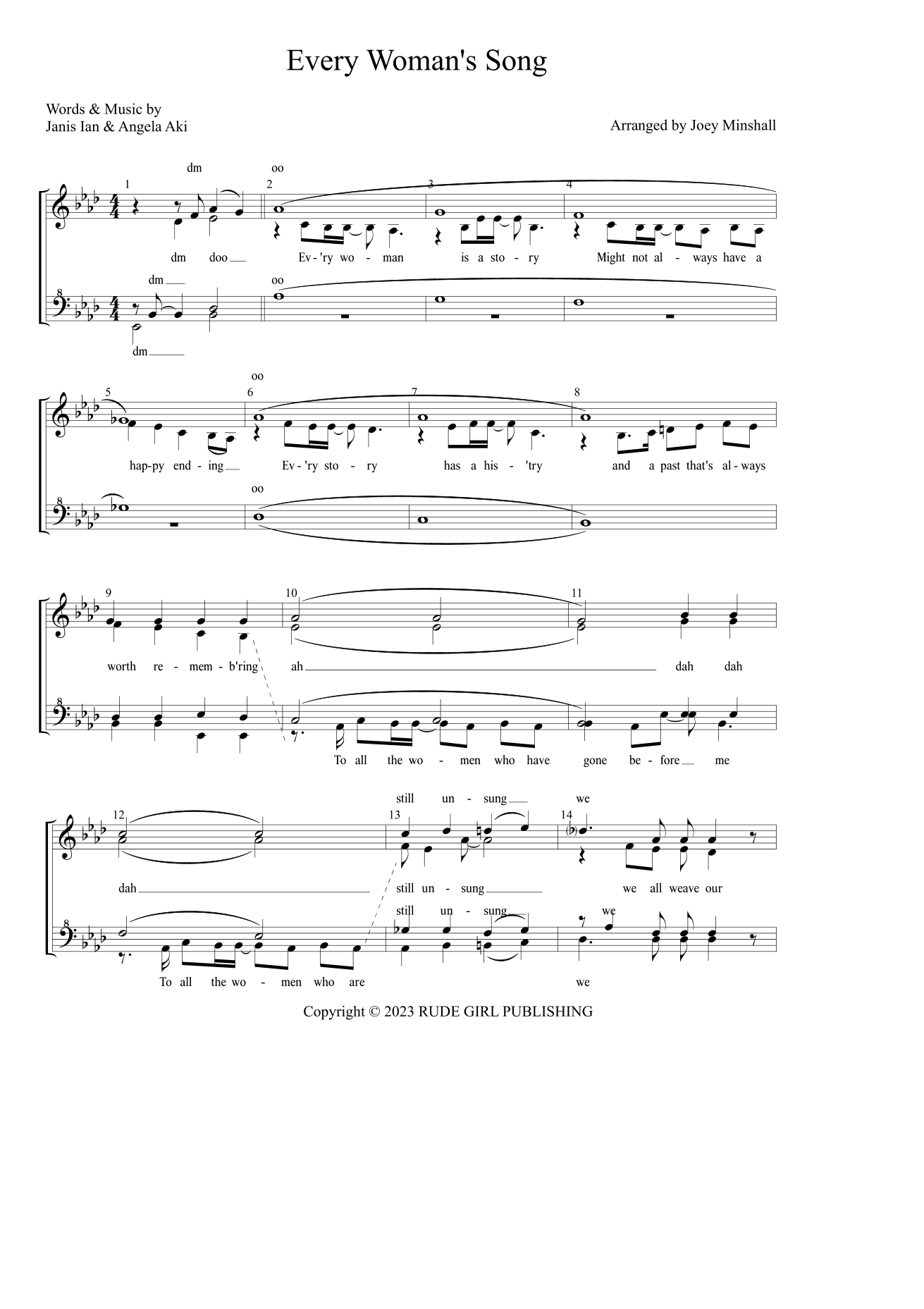 Every Woman's Song (arr. Joey Minshall)