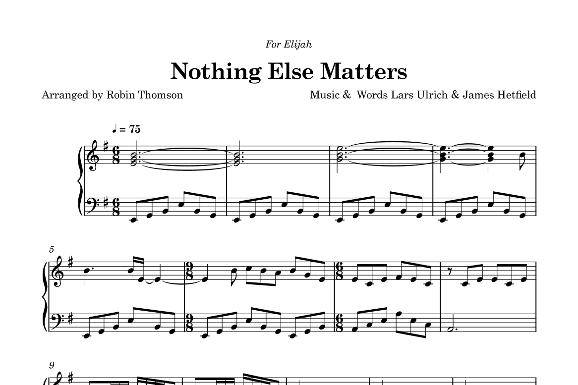 Nothing Else Matters (arr. Robin Thomson)