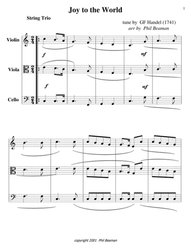 Joy to the World-String Trio (arr. Phil Beaman)