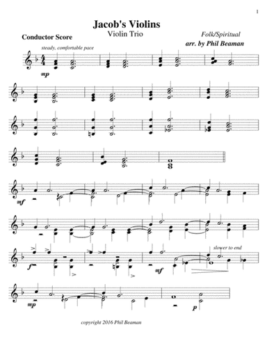 Jacob's Violins- Trio (arr. Phil Beaman)