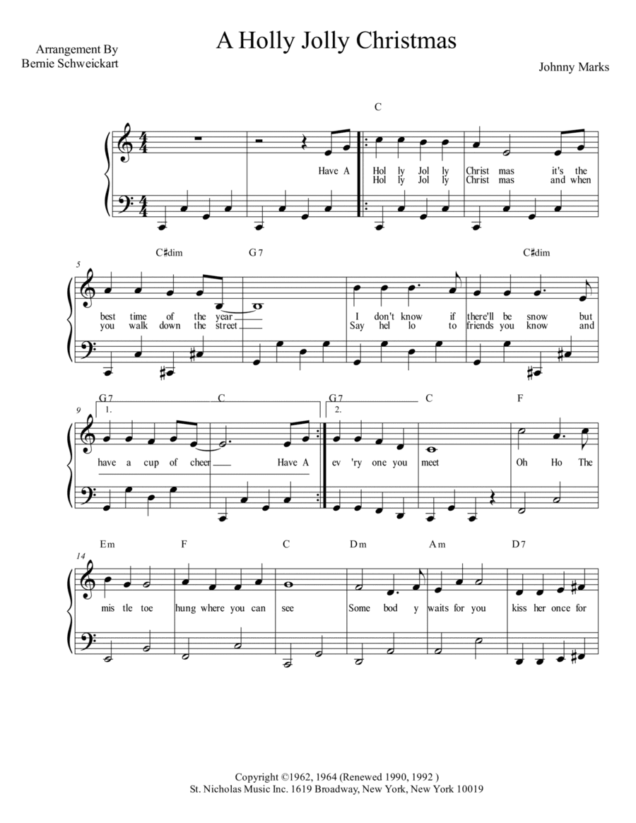 A Holly Jolly Christmas (arr. Bernie Schweickart)