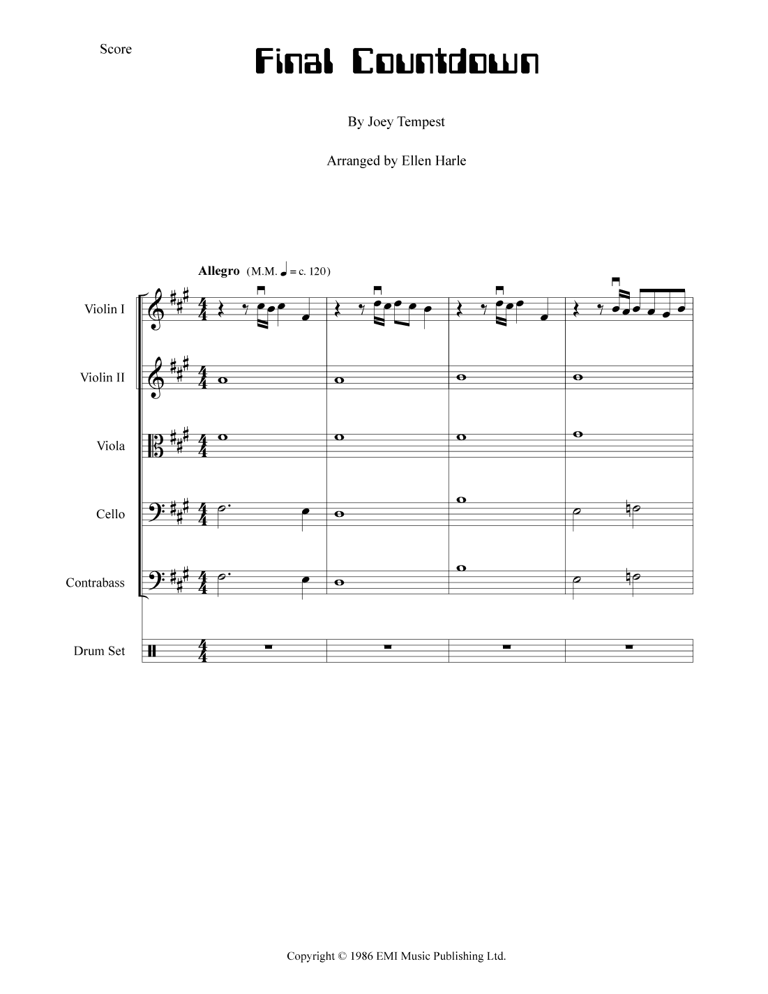 Final Countdown (arr. Ellen Harle)