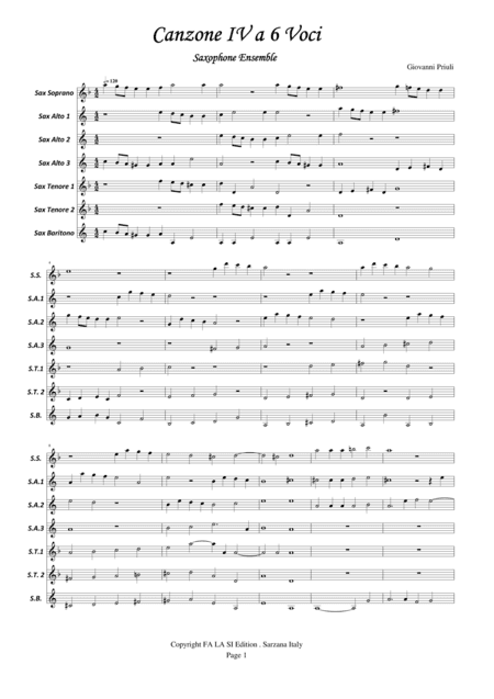 Canzone 4 a 6 (arr. Marco Falaschi)