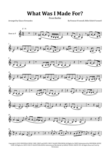 What Was I Made For? (arr. Glauco Fernandes)