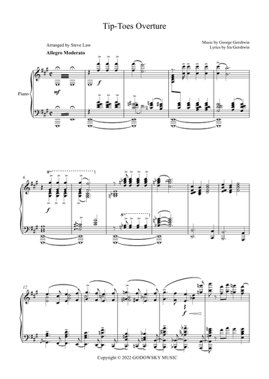 Tip-toes - Overture (for 2 Pianos) (arr. Steve Law)