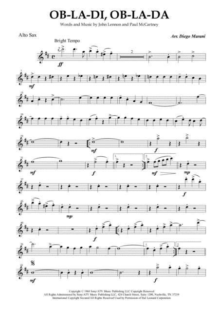 Ob-La-Di, Ob-La-Da (arr. Diego Marani)