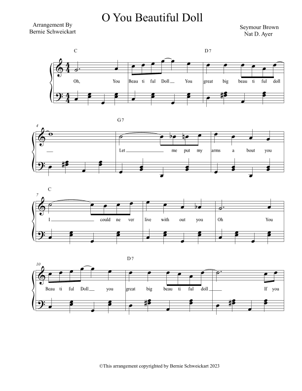 Oh, You Beautiful Doll (arr. Bernie Schweickart)