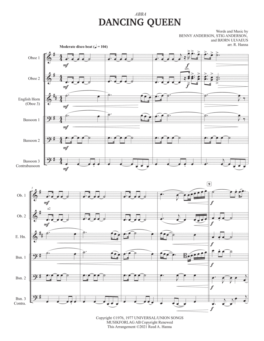 Dancing Queen (arr. Reed Hanna)