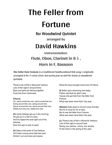 The Feller from Fortune - Woodwind Quintet (arr. David Hawkins)