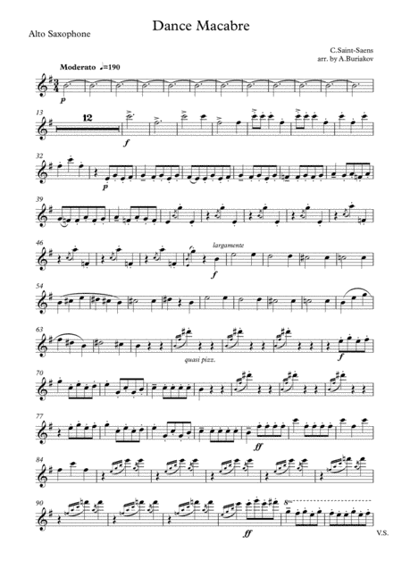 Dance Macabre (alto saxophone) (arr. A.Buriakov)