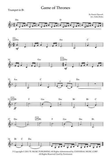 Game Of Thrones (arr. Fabio Britto)
