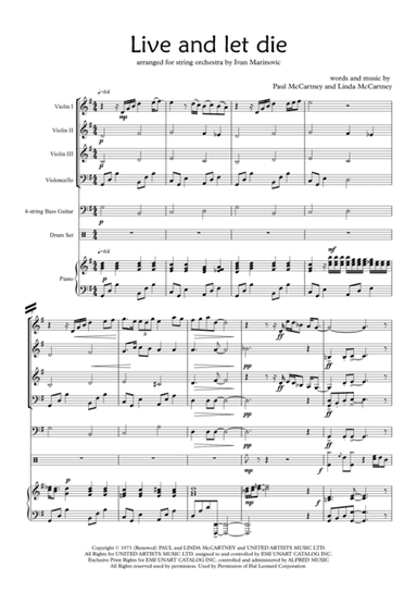 Live And Let Die (arr. Ivan Marinovic)