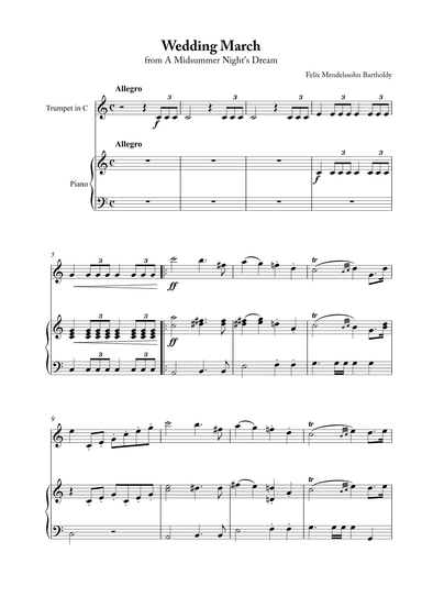 Wedding March - Short Version (arr. Karen Gueiros)