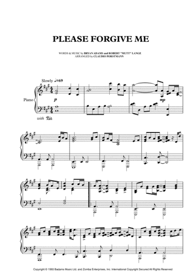 Please Forgive Me (arr. Claudio Porstmann)