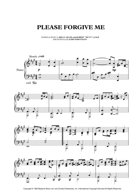 Please Forgive Me (arr. Claudio Porstmann)